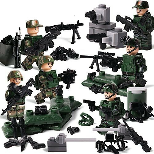 送料無料…送料無料…LEGO レゴ 互換 ブロック ミリタリー 兵士 ネイビーシールズ ソルジャー ウェポン 武器 パーツ ミニフィグ 6体セット
