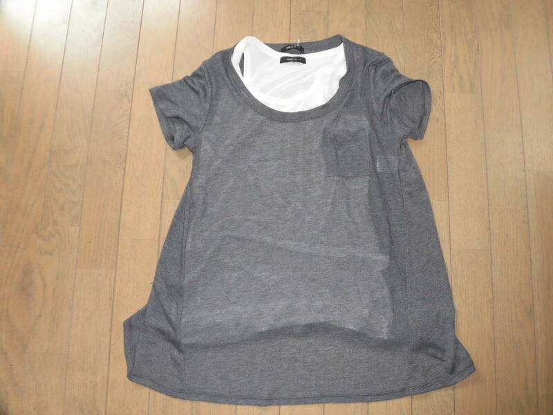新品★コムサイズム★グレの半袖Tシャツと白タンクトップのセット★M