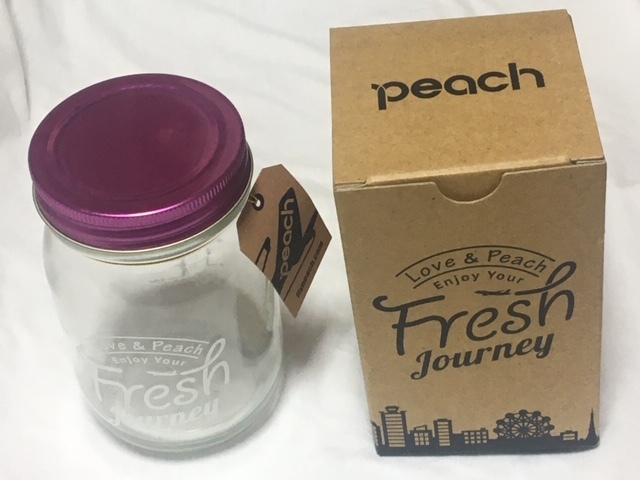 士士士 Peach ピーチ ☆ オリジナル デザイン サラダ ジャー ☆ 2015年頃機内販売されていたものです ☆ 新品・未使用品 士士士