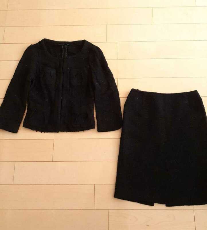 アナイANAYIスカートスーツ黒ブラックサイズ36