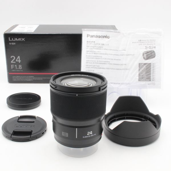 【新品同様】 Panasonic パナソニック LUMIX S 24mm f1.8 S-S24 ルミックス Lマウントシステム用 元箱(内部緩衝材あり)付属品付き 71015