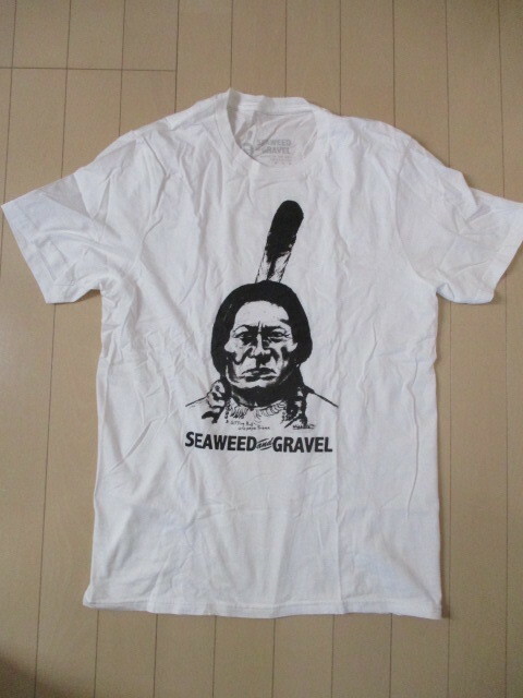 SEAWEED GRAVEL シッティングブル インディアン ネイティブ 酋長 ナバホ ホピ ズニ チマヨ Tシャツ S 日本Mサイズ ホワイト 白