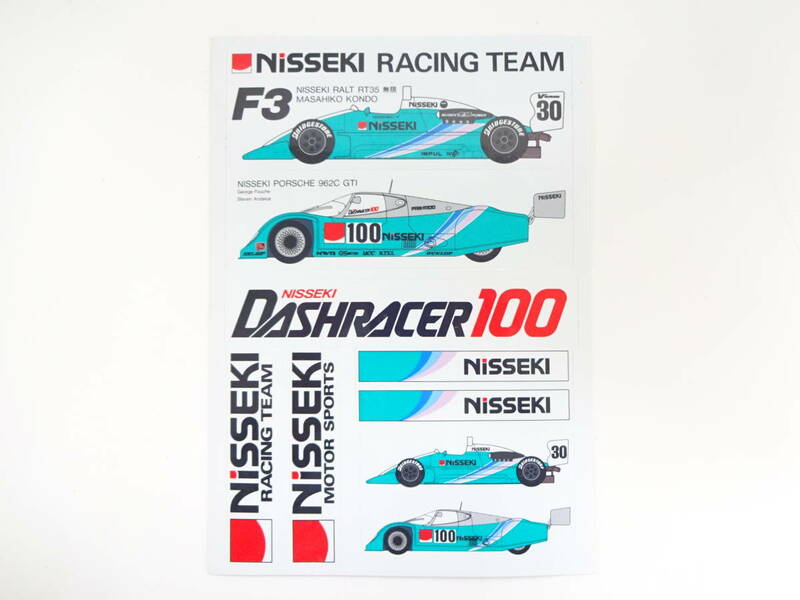 ニッセキレーシングチーム　ステッカー　DASHRACER100　NISSEKI MOTOR SPORTS　ラルトRT35無限