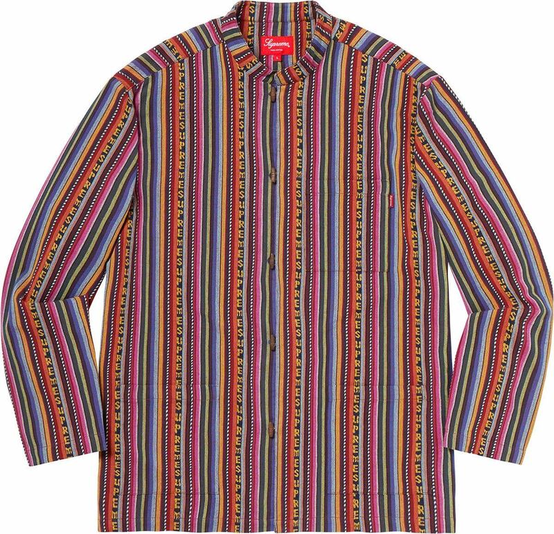 送料無料 M Supreme Woven Toggle Shirt Multicolor シュプリーム トグル シャツ マルチカラー 20ss box logo ボックスロゴ ステッカー付き