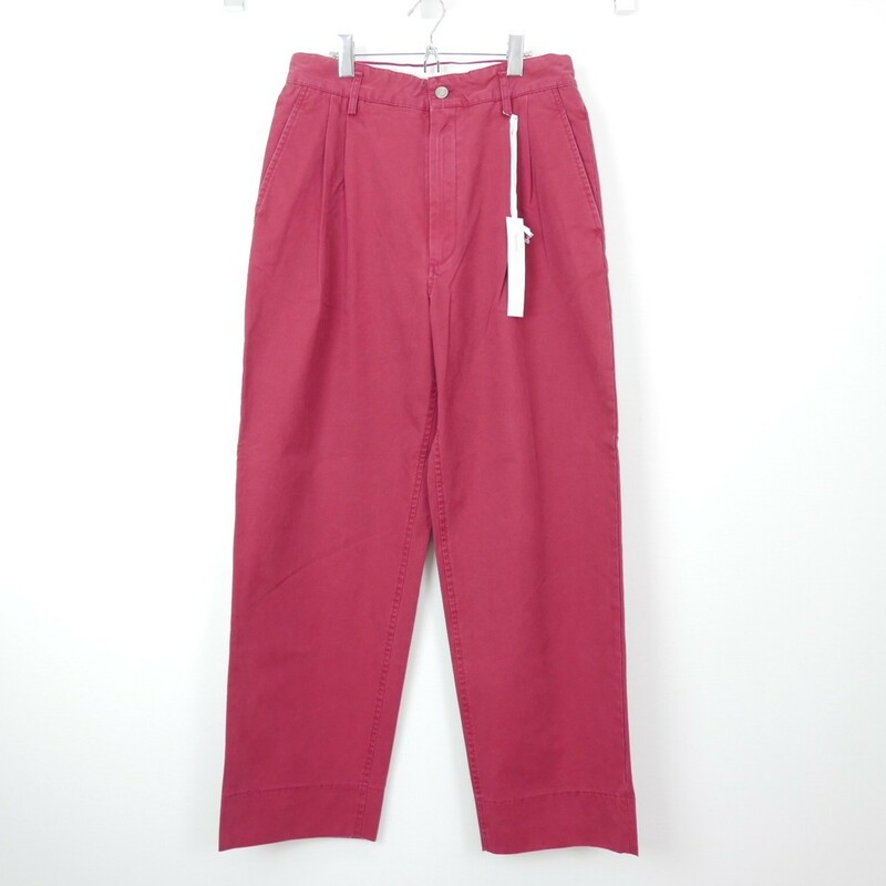 17SS The Letters ザ レターズ High Waisted Ventile Pants. ハイウエスト タック ベンタイル パンツ RED M