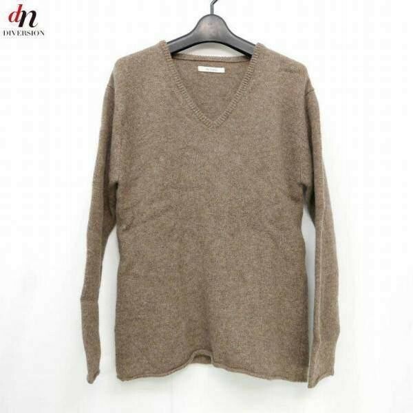12AW The Letters レターズ 長袖 ウール Vネック ニット BROWN M