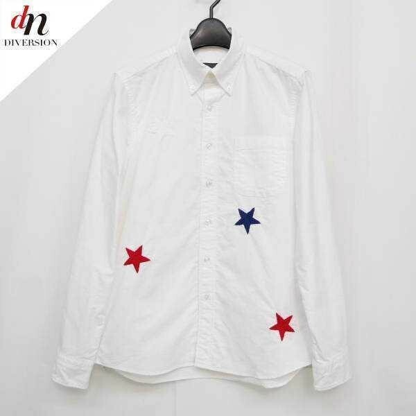 17SS SOPHNET. ソフネット SOPH ソフ STAR EMBROIDERY B.D SHIRT 長袖 スター刺繍 ボタンダウン シャツ WHITE S