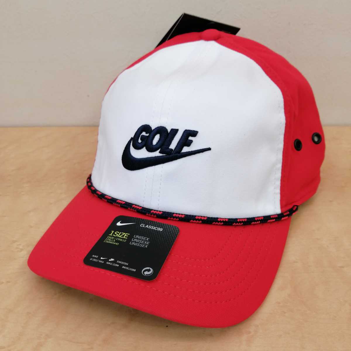【意大利屋】ナイキ NIKE ゴルフ キャップ 2020 エアロビル クラシック99 赤×白 フリートウッド