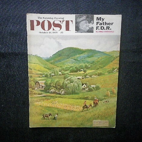 1959年 The Saturday Evening Post■John Clymer 表紙■アメリカ アンティーク広告 ラッキーストライク/キャンベルスープ缶/ポンティアック