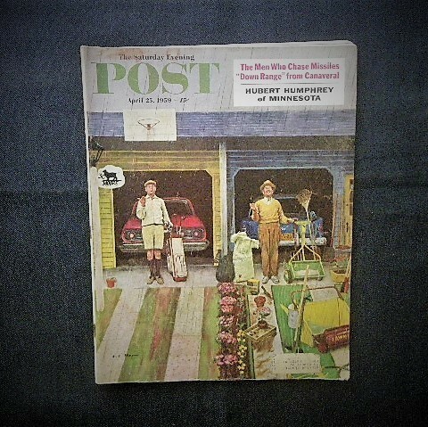 1959年 The Saturday Evening Post■Earl Mayan イラスト表紙Robert Moore/スフレ料理/Florsheim フローシャイム シューズ/ブローバ 腕時計