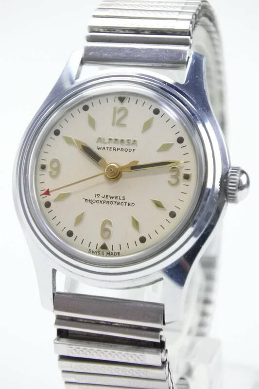 ☆１９５０～６０年代　スイス製　ALPROSA １７石　紳士手巻時計 　アンティーク品
