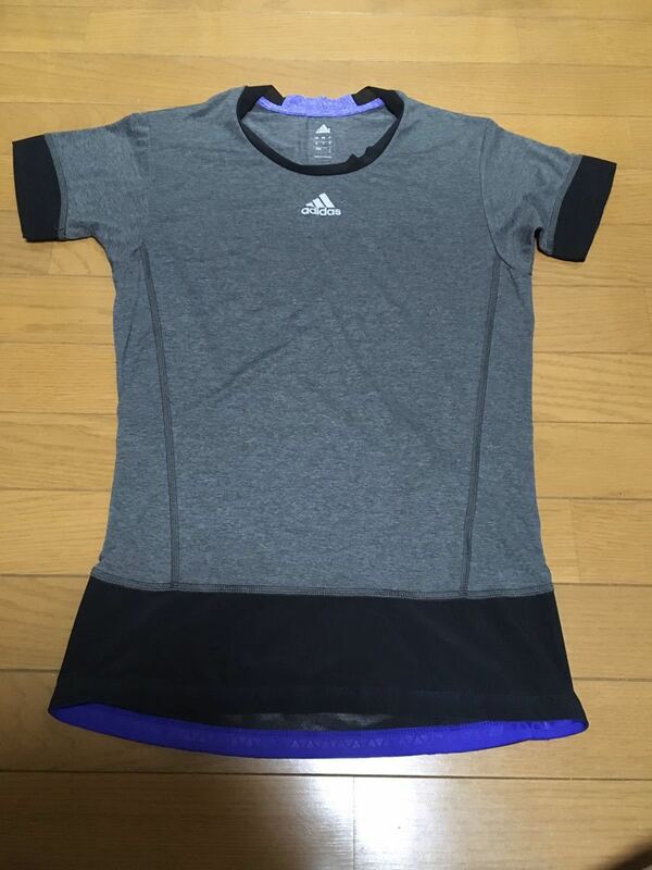 アディダス adidas ランニング 半袖Tシャツ L グレー 灰色