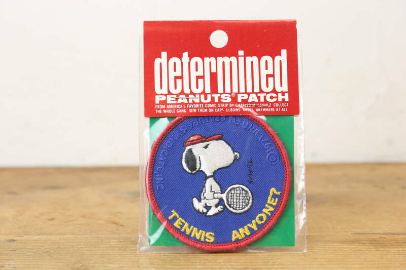 70s Determined Peanuts Patch/TENNIS ANVONE？ ワッペン/ヴィンテージ スヌーピー 14828