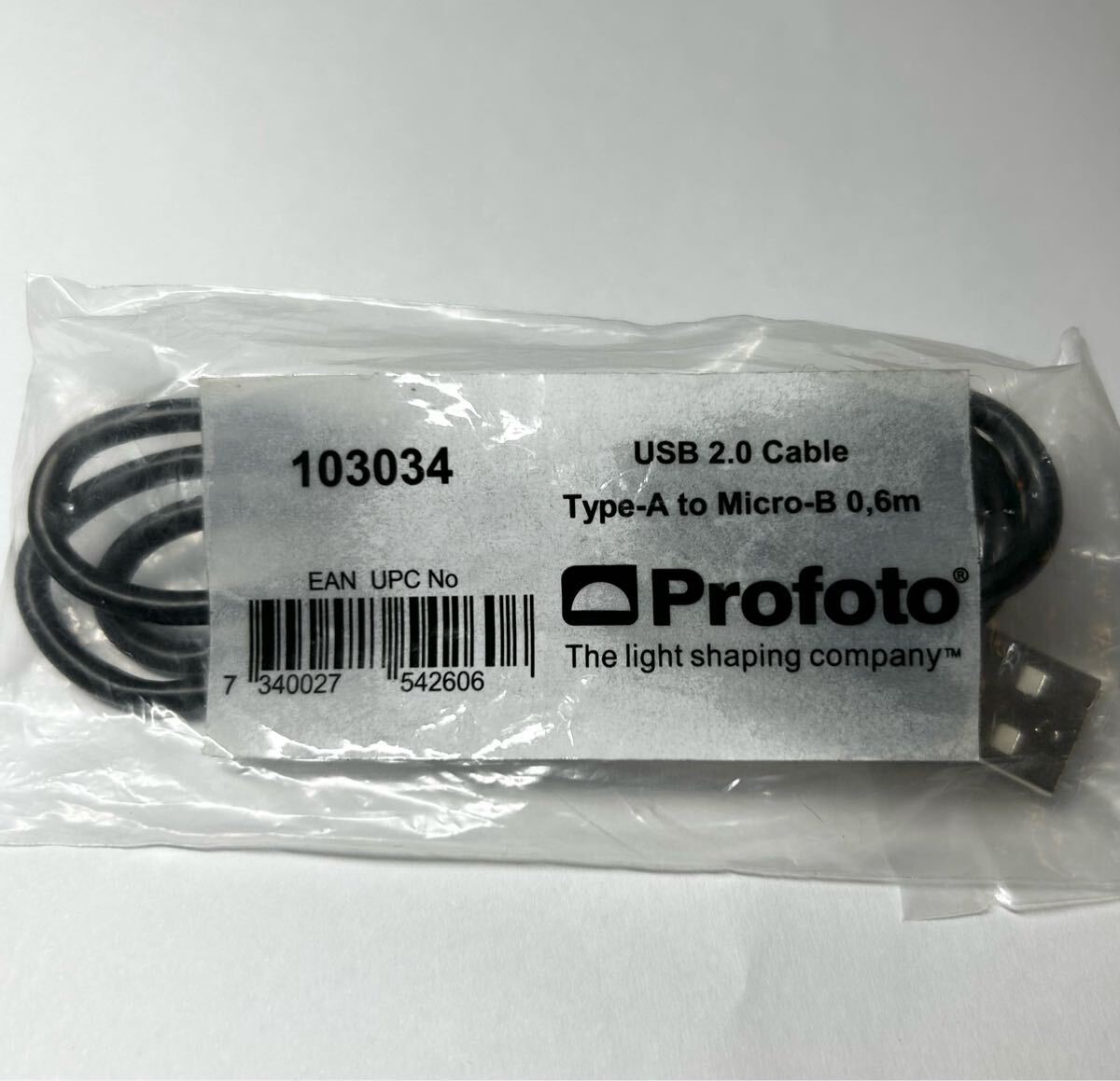 ［Profoto USB 2.0 cable Type-A to Micro-B 0.6m］プロフォト USB 2.0ケーブル Type-A to Micro-B 【未開封・未使用品】