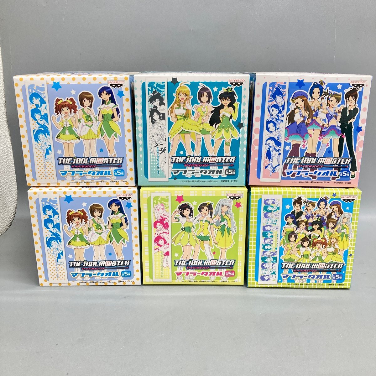 ◆◇[27] アイドルマスター マフラータオル 全５種 ６点 まとめ売り アイマス 未開封 07/060527m◇◆