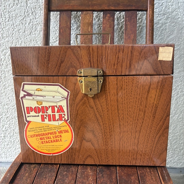貴重！70's〜80's アメリカアンティークPORTA FILEメタルBOX箱 書斎USAヴィンテージ雑貨/西海岸インダストリアル店舗什器50's60's看板