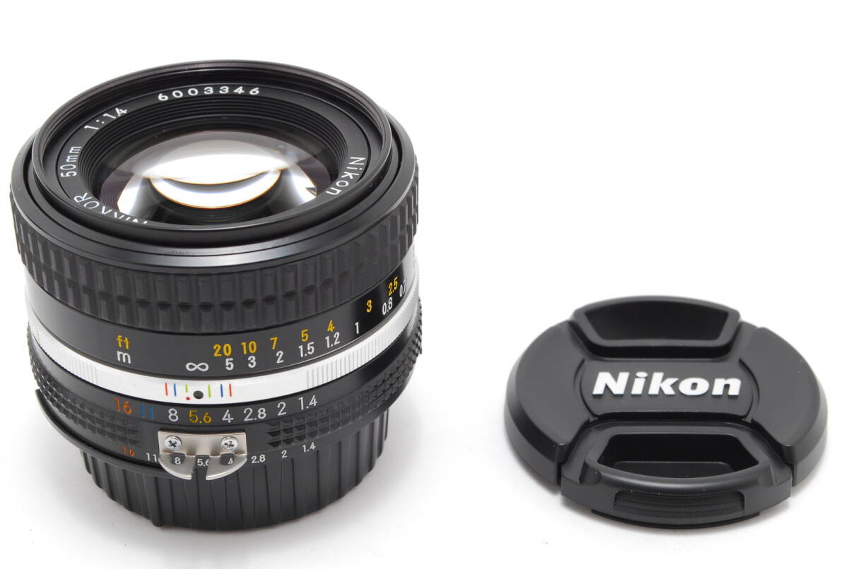 【SICコーティング】Nikon Ai NIKKOR 50mm f1.4S (Ai-S F1.4) 動作も写りもOKです。概ねキレイです。前後キャップ付きです。⑭