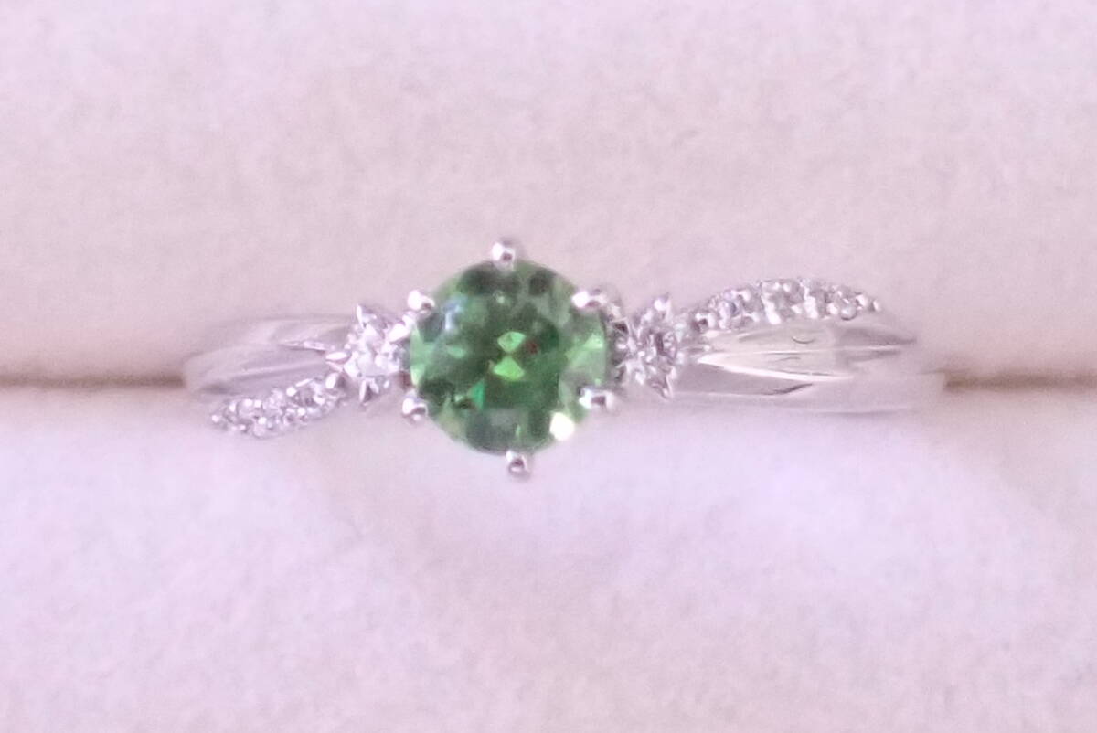 デマントイドガーネット　指輪　0.315ct　ダイヤ0.05ct　7号