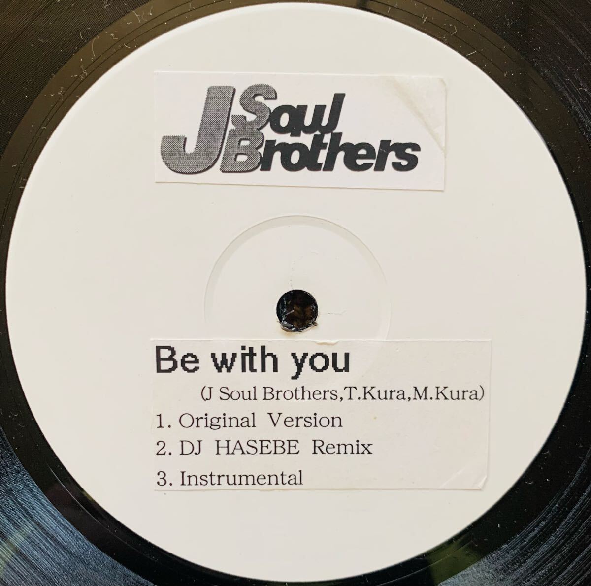 【AVEX 国内ホワイトプロモ盤】J SOUL BROTHERS / BE WITH YOU、FOLLOW ME (T.KURA、DJ HASEBE、TONK、EXILE)