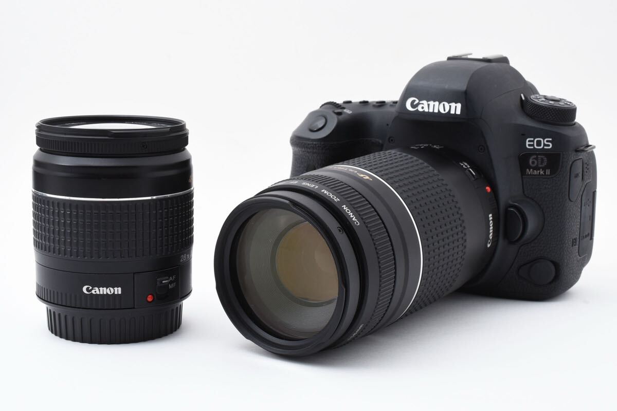 デジタル一眼レフカメラ Canon EOS 6D Mark II ダブルレンズセットCanon EF 28-80㎜1:3.5-5.6V USM/Canon EF 75-300㎜1:4-5.6III USM