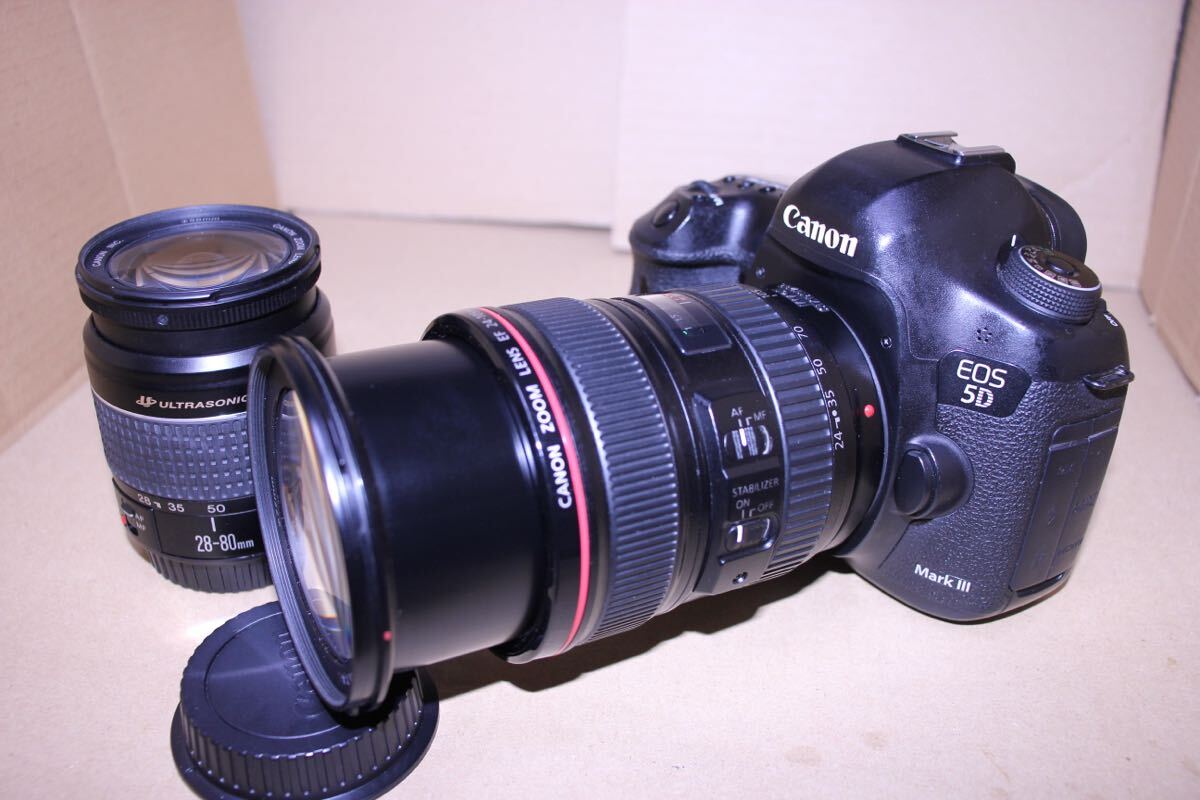 デジタル一眼レフカメラ Canon EOS 5D mark III標準&望遠ダブルレンズセット/EF 28-80㎜1:3.5-5.6V USM/EF24-105mm F4L IS USM