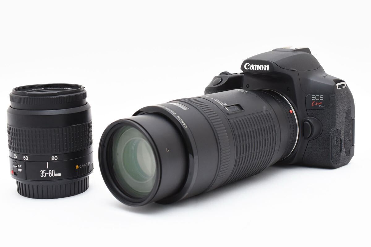 デジタル一眼レフカメラ canon kiss x10i標準&望遠ダブルレンズセット/EF 35-80㎜1:4-5.6III/EF100-300㎜1:5.6