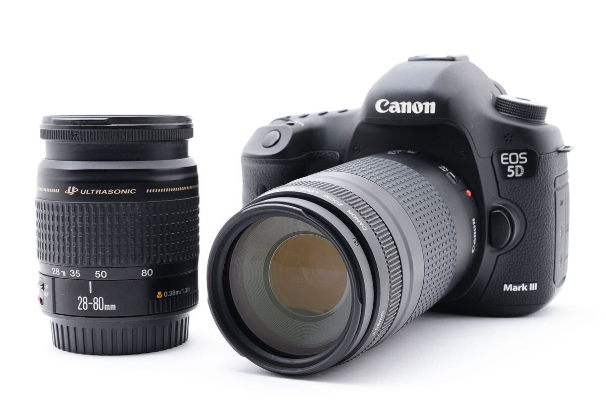 キヤノン デジタル一眼レフカメラ Canon EOS 5D mark III 標準&望遠ダブルレンズセット/EF28-80㎜1:3.5-4.5IV/CANON EF 75-300㎜1:4-5.6II