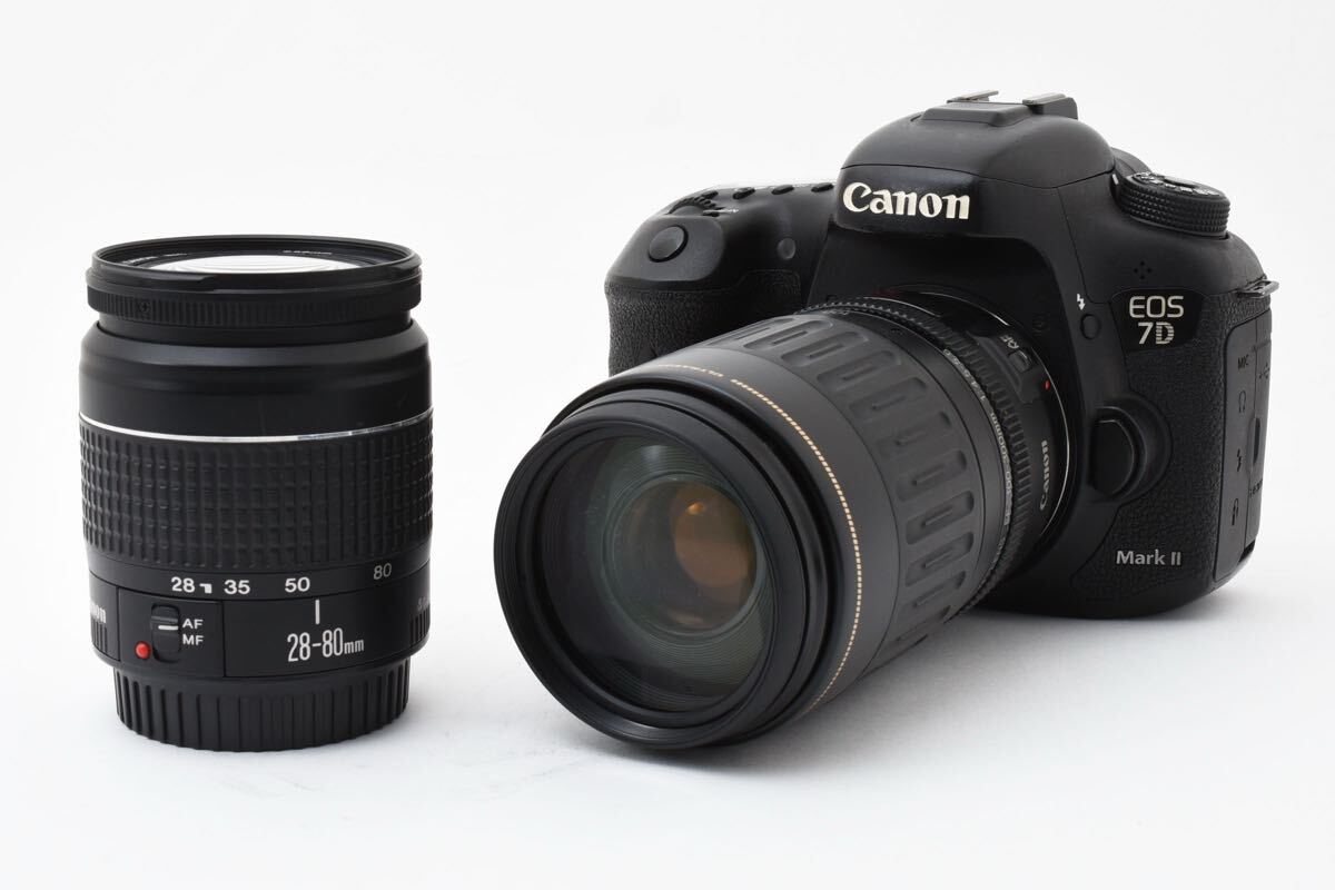 デジタル一眼レフカメラ Canon EOS 7D MarkII標準&望遠ダブルレンズセットCanon EF 28-80㎜1:3.5-5.6II/Canon EF 100-300㎜1:4.5-5.6