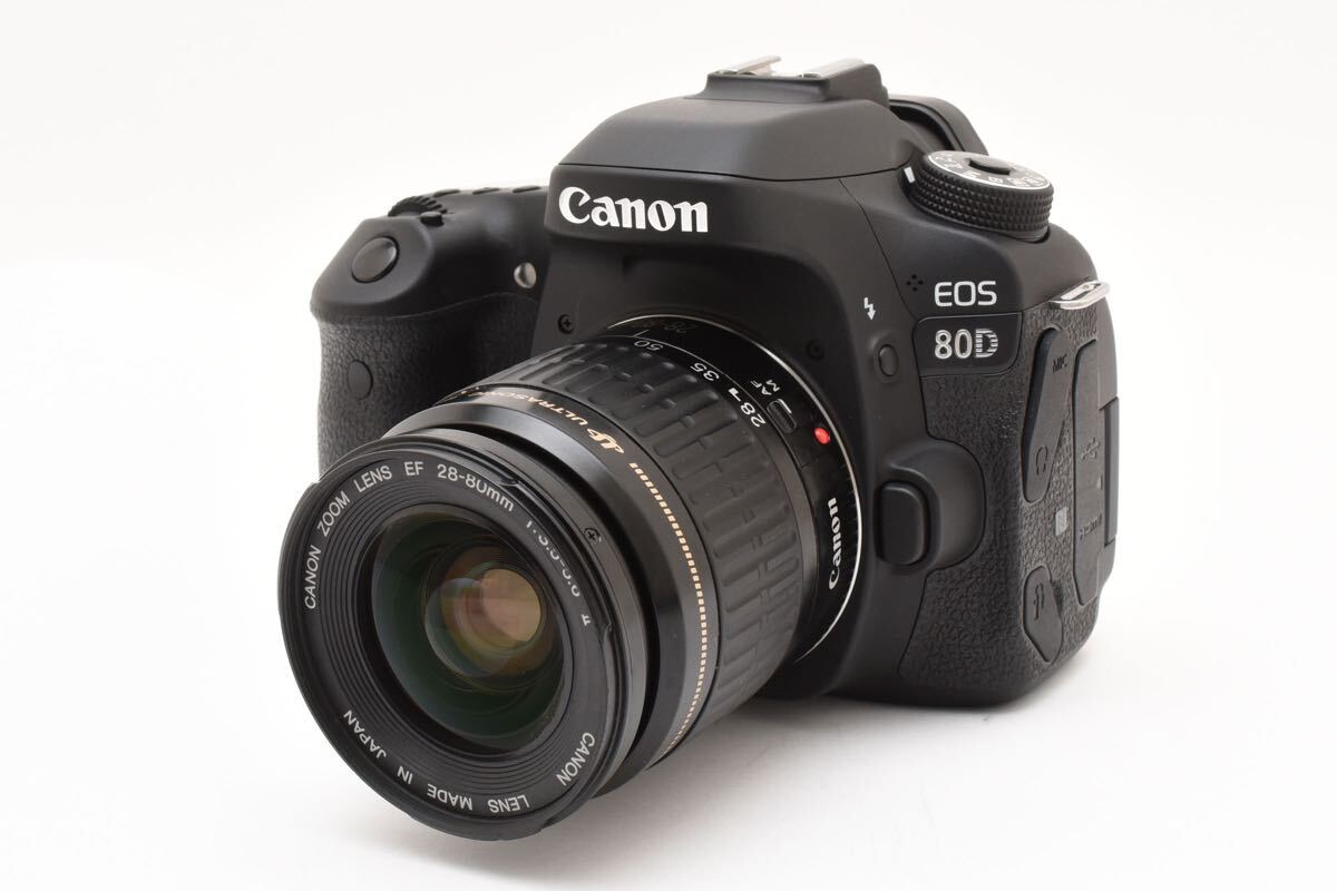 保証付き/デジタル 一眼レフ カメラ Canon EOS 80D標準レンズセット/ Canon EF 28-80mm 1:3.5-5.6II 