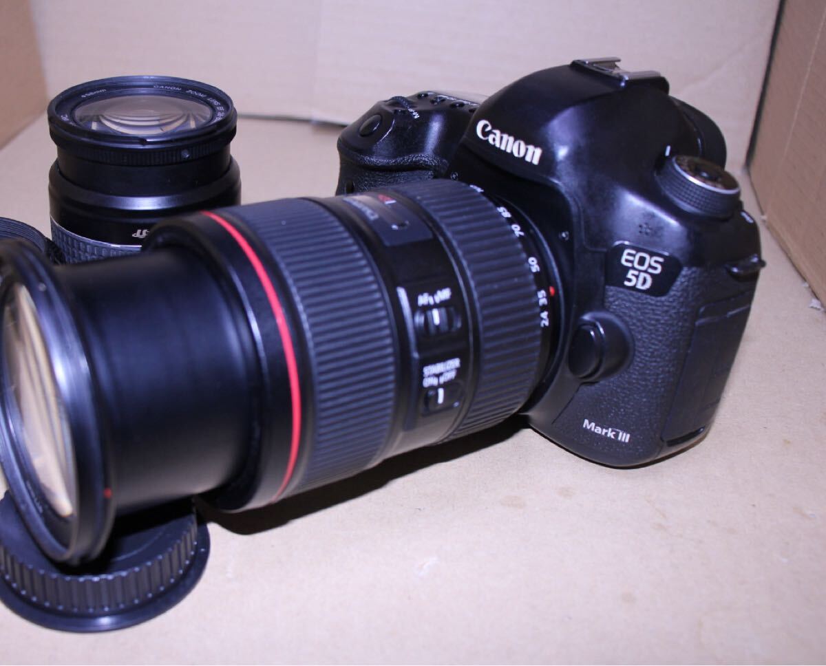 デジタル一眼レフカメラ Canon EOS 5D mark IIIダブルレンズセット/EF 28-80㎜1:3.5-5.6V USM/EF24-105㎜F/4 L IS II USM☆165000