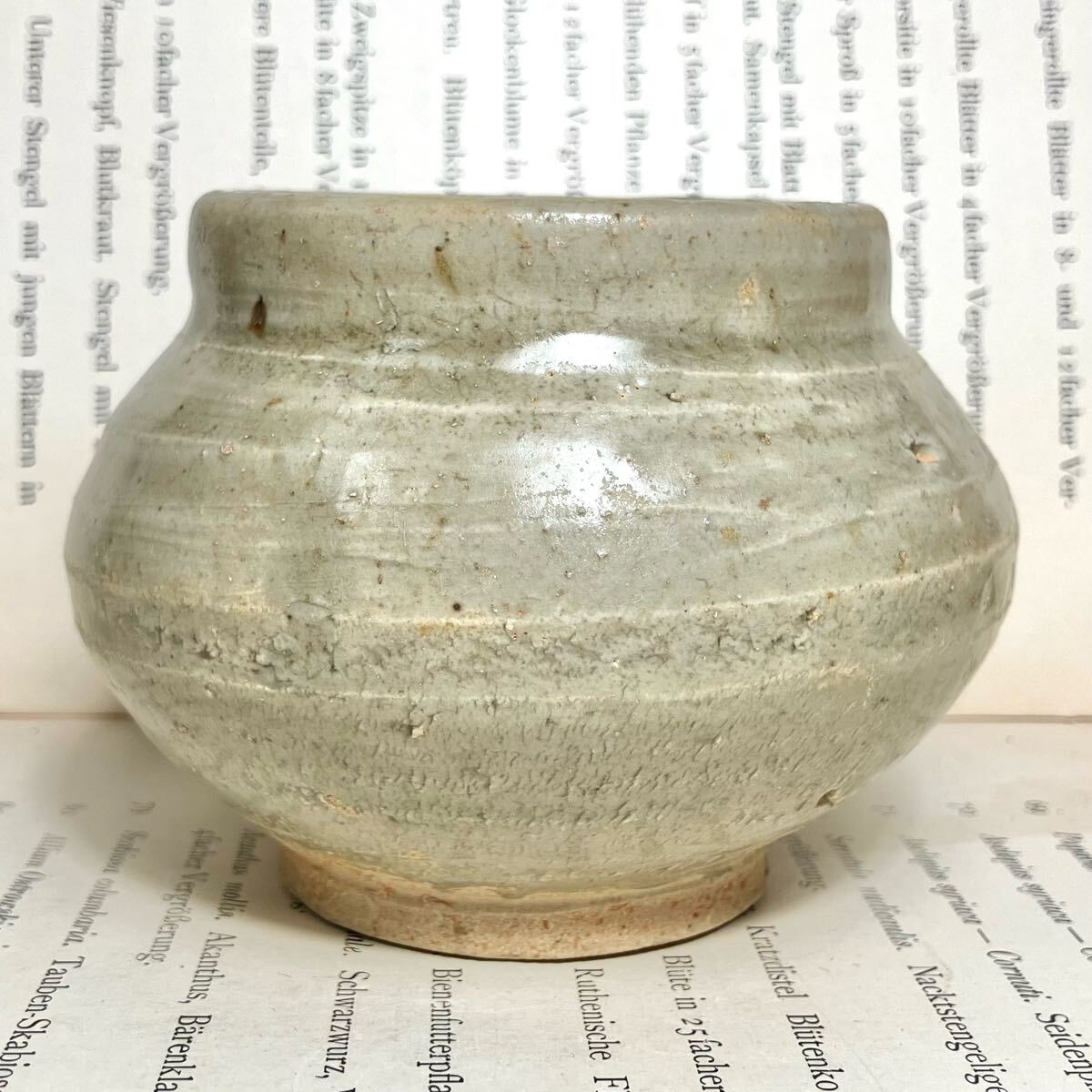 李朝 白磁 塩笥 壺 骨董 民藝 グレーII 