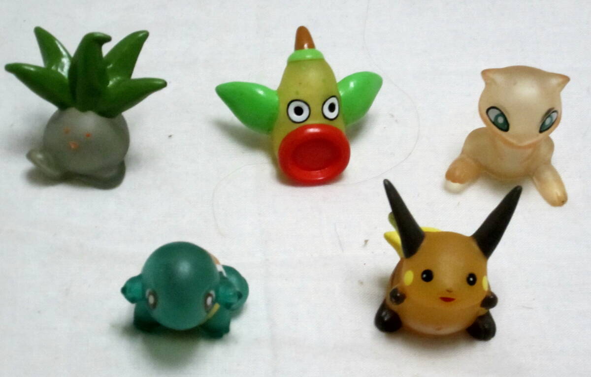 （２）ポケモンキッズ　クリア　任天堂は漢字　初期の物　１９９０年代　５個セット　ナゾノクサ　ミューツ　ライチュウ