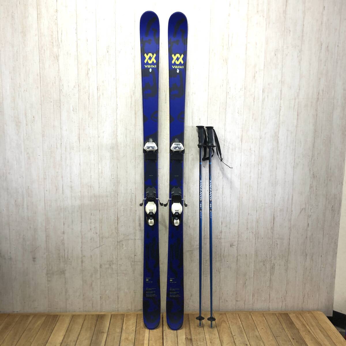 ＊VOLKL BASH81 スキー板 178cm ビンディング付 27～27.5㎝ おまけ有(ストック) MARKER FREE ブルー系 青系 スキー フォルクル