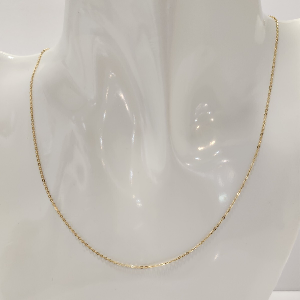 新品　イタリア製（UNOAERRE）　K18平丸アズキネックレス　42cm