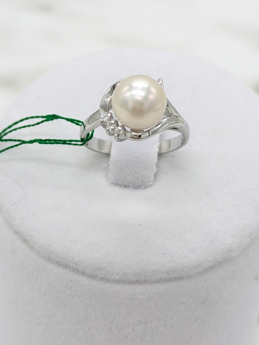 あこや本真珠　パールリング　8.3mm　SILVER刻印あり　10.8号　アンティーク　田中真珠　あこや真珠