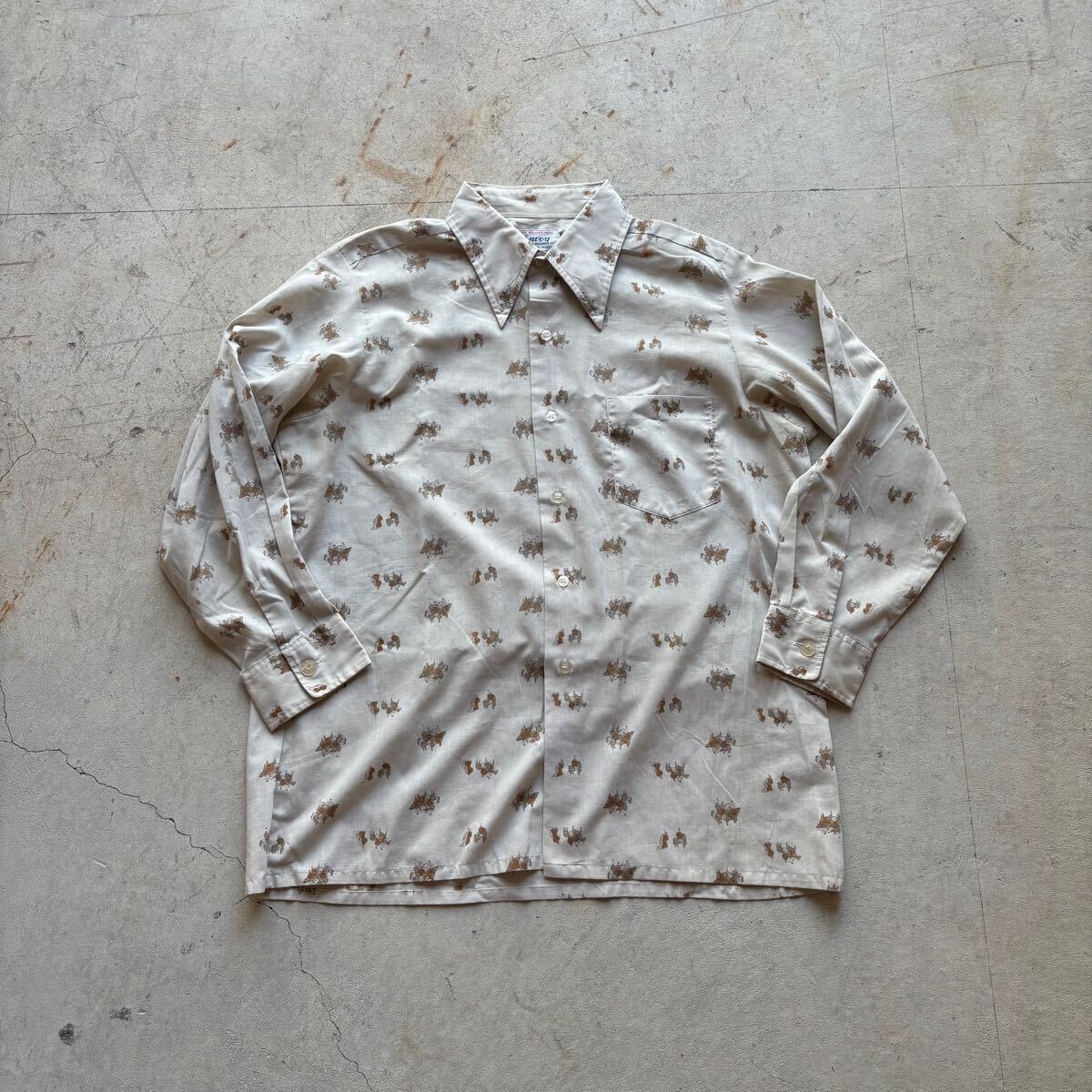 70〜80s ヴィンテージ　vintage 総柄シャツ