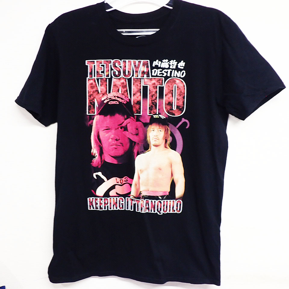 ggn3560【新日本プロレス グッズ】内藤哲也 Tシャツ★サイズ表記無し★ブラック★DESTINO KEEPING IT'TRANQUILO