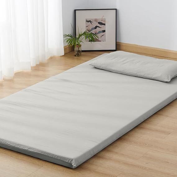 クモリ(Kumori) 敷き布団カバー シングル 洗いざらし ピーチスキン加工 柔らかい肌触り 洗える 吸汗 速乾 おしゃれ 105X215cm ライトグレー