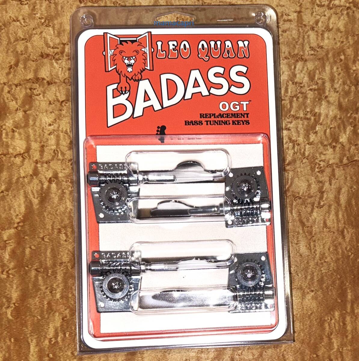 新品 Leo Quan Badass OGT Bass Keys Open Gear Small Post 4-in-line Set Chrome TK-7817-010レオ クアン バダス4連 ベース ペグAllparts