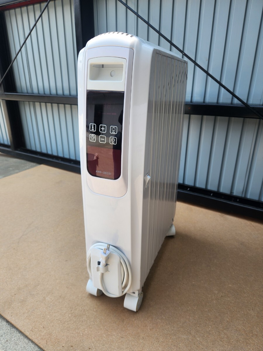 モダンデコ オイルヒーター zz001-wh リモコンあり 暖房器具 ヒーター 家電 ホワイト 動作確認済 m