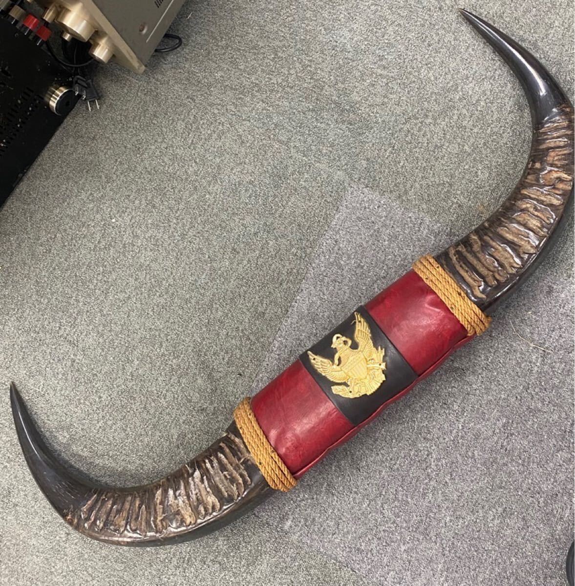 水牛 角 オブジェ 工芸品 ツノ 置き物 インテリア ヴィンテージ ㏄052101