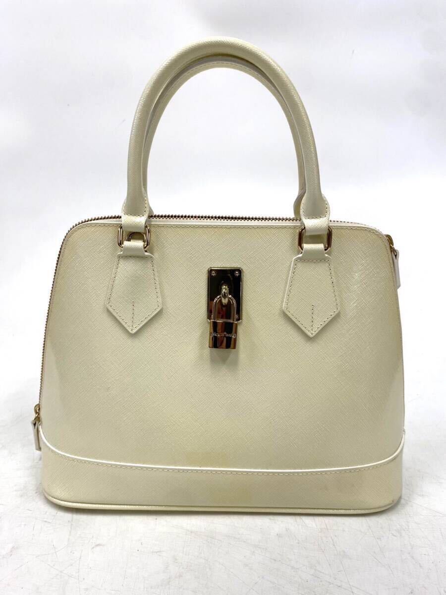 Samantha Thavasa サマンサタバサ レザー ハンドバッグ トートバッグ レディース 手提げ ホワイト 白 ss051901