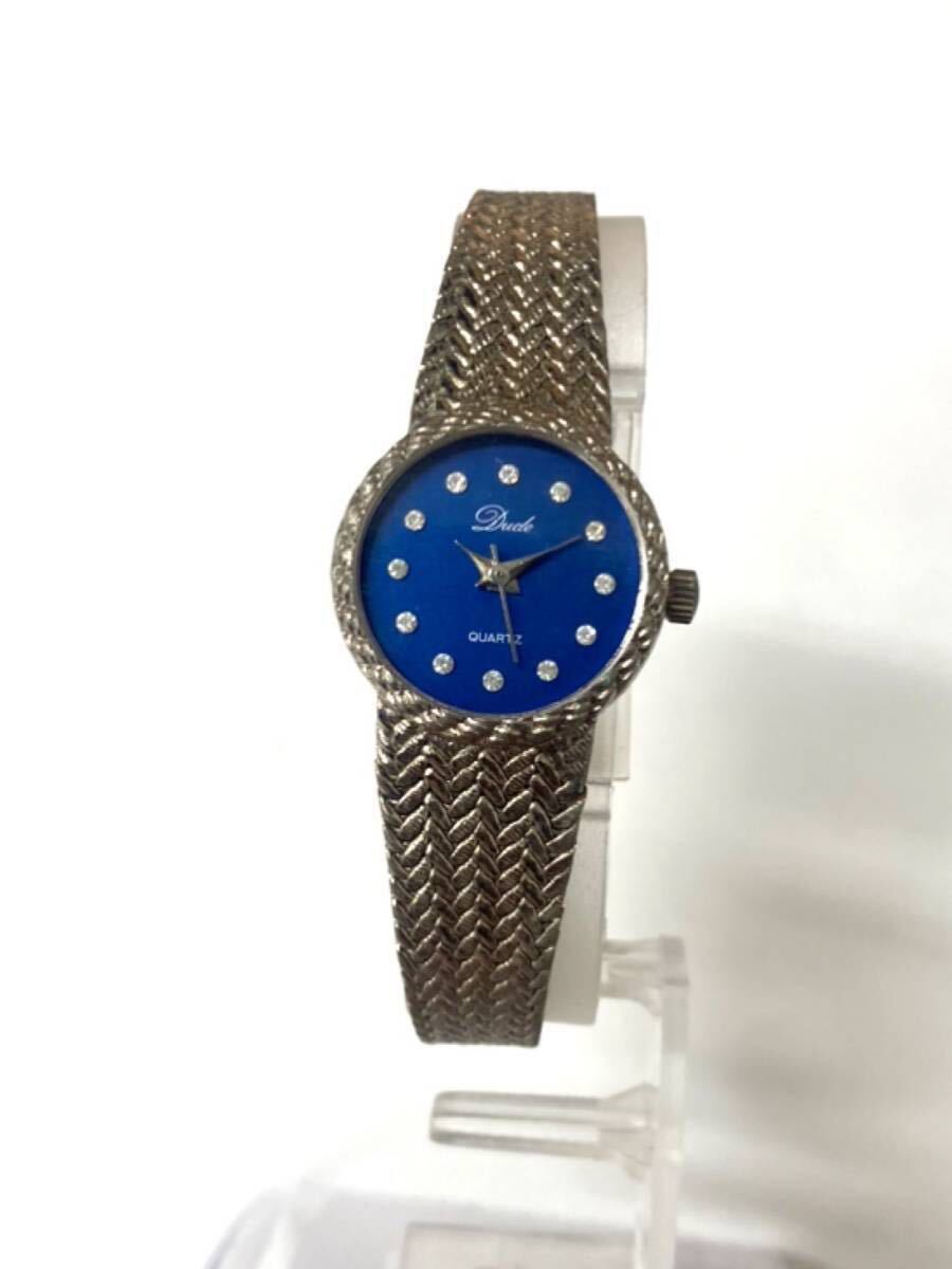 J-AXIS ジェイアクシス Dude デュード 腕時計 クオーツ レディース 青文字盤 ラウンドフェイス シルバー 未稼働 yt010901