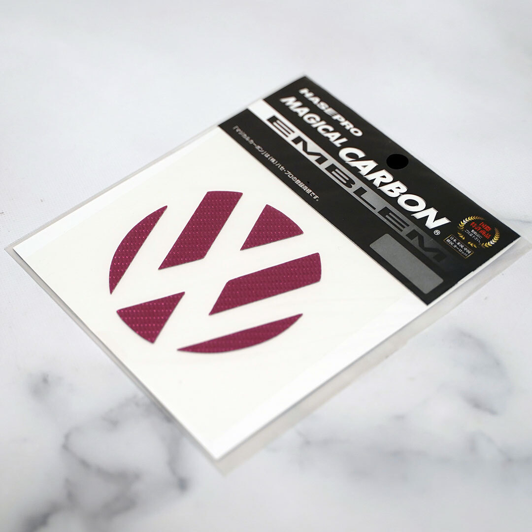 新品・未使用☆ハセプロ　マジカルカーボン　フォルクスワーゲン　リアエンブレム用　1枚　ピンク　CEV-2　| 送料無料