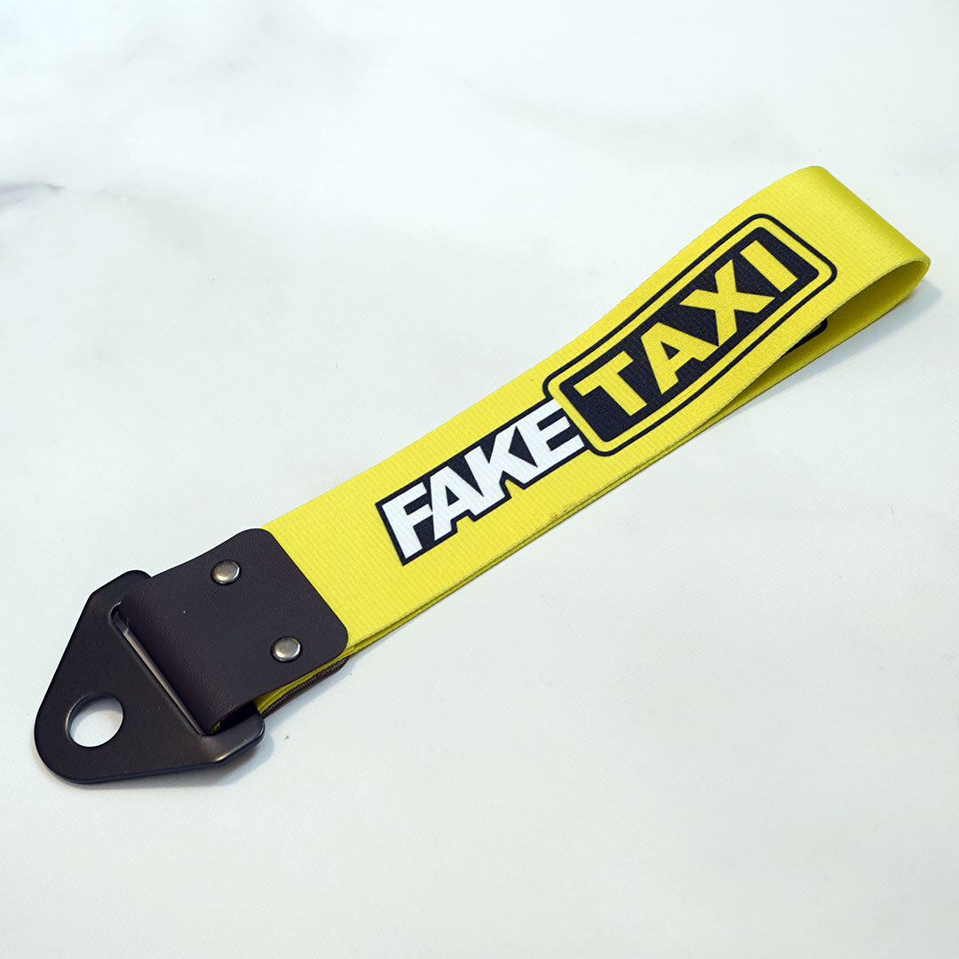 新品・未使用☆FAKE TAXI　フェイクタクシー　牽引ストラップ　トーストラップ　高強度ナイロン製　ボルト付き　牽引フック　送料無料