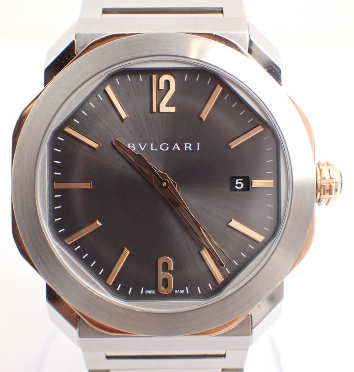 超美品 BVLGARI(ブルガリ) オクトローマ OCP41SG SS/PG AT ピンクゴールド 自動巻き オートマチック Au750 K18 メンズ 腕時計