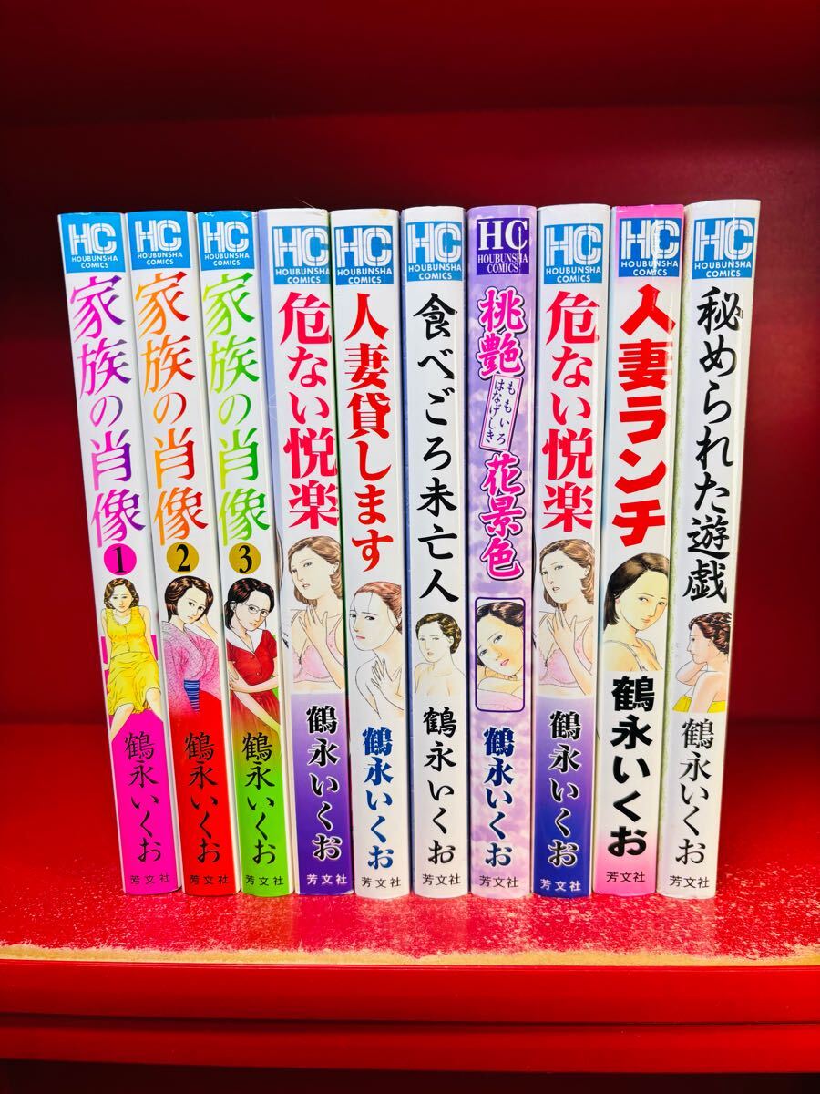 【送料無料】鶴永いくお 作品コレクション　家族の肖像など　10冊まとめ　漫画　コミック