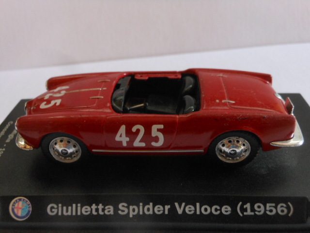 送料無料◆Alfa Romeo GiuliettaSpiderVeloce #425アルファロメオジュリエッタスパイダーヴェローチェ＃425ミッレミリア1956◆1/43ミニカー