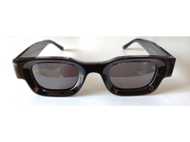 Square thick スクエア メガネ サングラス ブラック×グレー 01