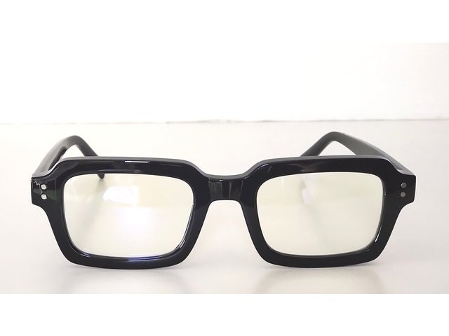SQ Index ブラック 黒 スクエアメガネ 02